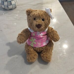 Jellycat Tiny Bartholomew Bear in custom Lilly Pulitzer dress and bow